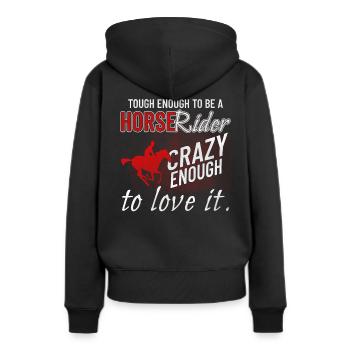 Reiterin Pferdenarr Pferdesprüche Reiten Pferde - Frauen Premium Bio Hoodie - Schwarz - Hinten - Julia (174cm)