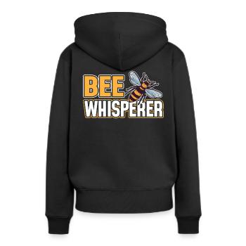 Biene Bienen - Frauen Premium Bio Hoodie - Schwarz - Hinten - Julia (174cm)