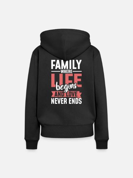 Familienwerte - Frauen Premium Bio Hoodie - Schwarz