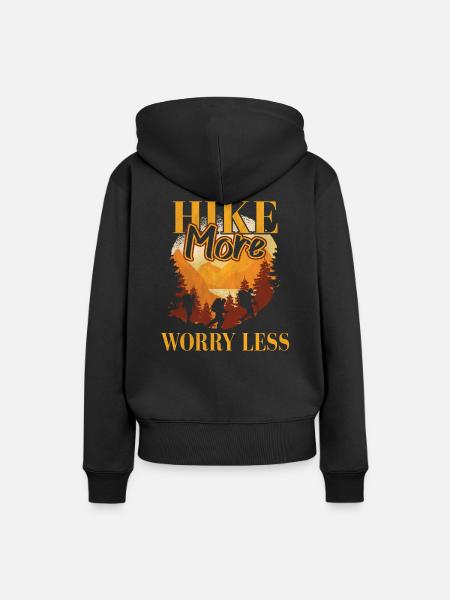 Wandern Wanderung - Frauen Premium Bio Hoodie - Schwarz