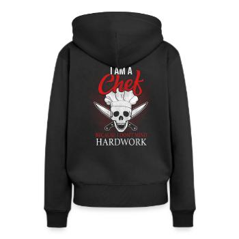 Sternekoch Chefkoch Koch - Frauen Premium Bio Hoodie - Schwarz - Hinten - Julia (174cm)