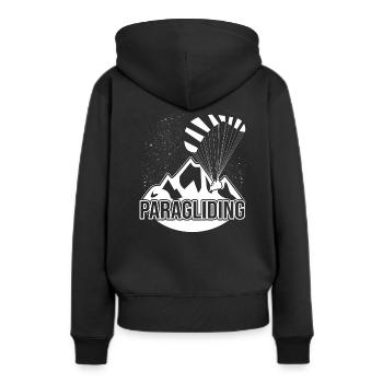 Gleitschirmflieger Gleitschirm Gleitschirmfliegen - Frauen Premium Bio Hoodie - Schwarz - Hinten - Julia (174cm)
