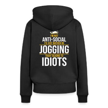 jogging - Sweat à capuche Premium bio Femme - noir - Dos - Julia (174cm)
