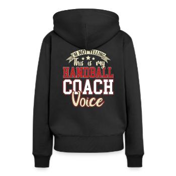 Handball Trainer Coach - Frauen Premium Bio Hoodie - Schwarz - Hinten - Julia (174cm)