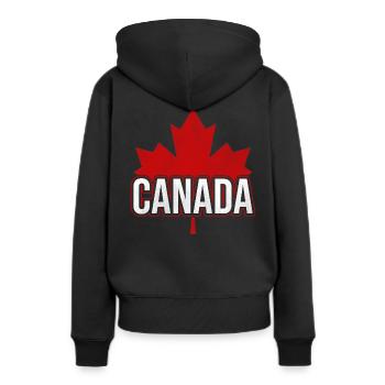 Feuille d'érable Canada - Sweat à capuche Premium bio Femme - noir - Dos - Julia (174cm)