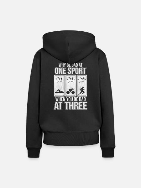 Triathlon Triathlet - Frauen Premium Bio Hoodie - Schwarz