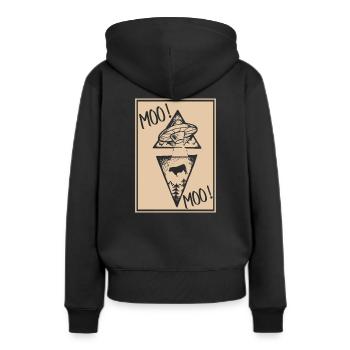 Vaches vaches - Sweat à capuche Premium bio Femme - noir - Dos - Julia (174cm)