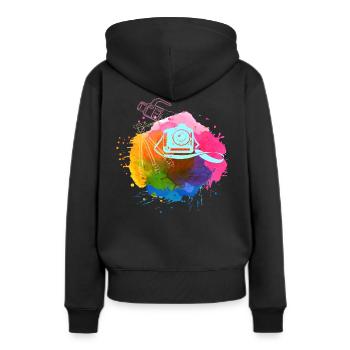 Photograph - Frauen Premium Bio Hoodie - Schwarz - Hinten - Julia (174cm)