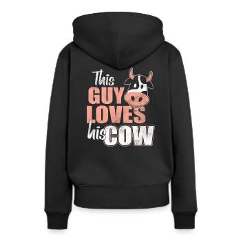 Vaches vaches - Sweat à capuche Premium bio Femme - noir - Dos - Julia (174cm)