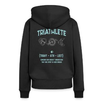 triathlète - Sweat à capuche Premium bio Femme - noir - Dos - Julia (174cm)