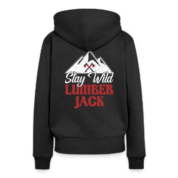Bûcheron Bûcheron Rester Sauvage Bûcheron - Sweat à capuche Premium bio Femme - noir - Dos - Julia (174cm)