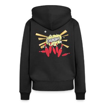 Boule de bowling bowling bowling grève de bowling - Sweat à capuche Premium bio Femme - noir - Dos - Julia (174cm)
