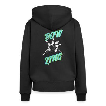 Boule de bowling bowling bowling grève de bowling - Sweat à capuche Premium bio Femme - noir - Dos - Julia (174cm)