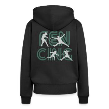 Escrime escrime - Sweat à capuche Premium bio Femme - noir - Dos - Julia (174cm)