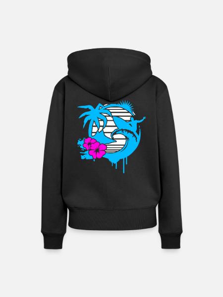 Surfen Surfer - Frauen Premium Bio Hoodie - Schwarz