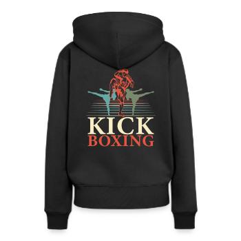 Kickboxen - Frauen Premium Bio Hoodie - Schwarz - Hinten - Julia (174cm)