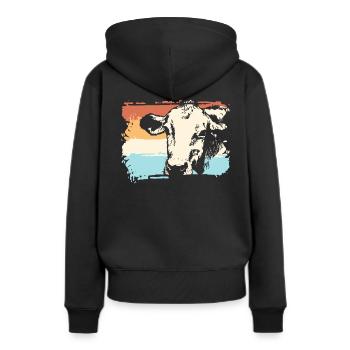 Vaches vaches - Sweat à capuche Premium bio Femme - noir - Dos - Julia (174cm)