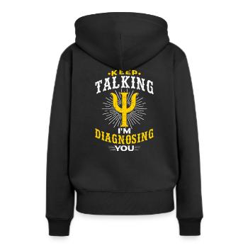 Psychologue Psychologue Psychothérapeute - Sweat à capuche Premium bio Femme - noir - Dos - Julia (174cm)