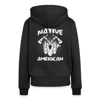 Indianer indianisch Ureinwohner Native - Frauen Premium Bio Hoodie - Schwarz - Hinten - Julia (174cm)