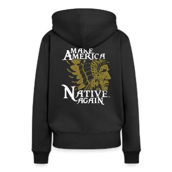 Ureinwohner Native American Indianer indianisch - Frauen Premium Bio Hoodie - Schwarz - Hinten - Julia (174cm)