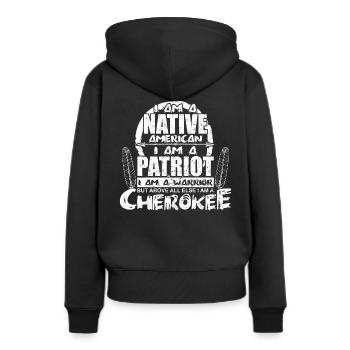Indianer Native American indianisch Ureinwohner - Frauen Premium Bio Hoodie - Schwarz - Hinten - Julia (174cm)