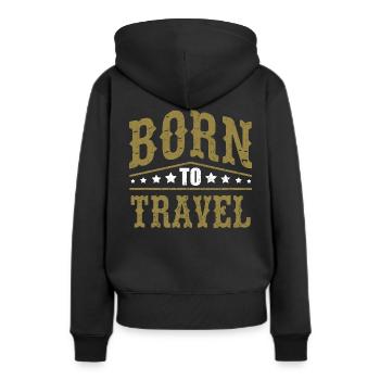 Prêt pour les vacances - Sweat à capuche Premium bio Femme - noir - Dos - Julia (174cm)