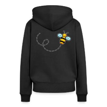 Abeille Abeille abeille - Sweat à capuche Premium bio Femme - noir - Dos - Julia (174cm)