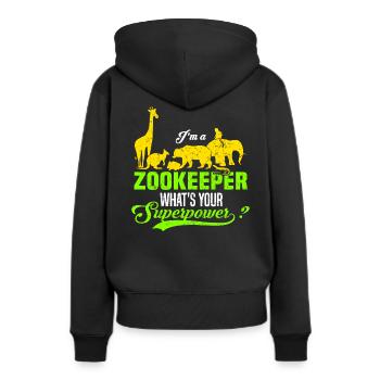 Tierpfleger - Frauen Premium Bio Hoodie - Schwarz - Hinten - Julia (174cm)