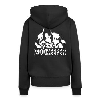Zoologie Gardien d'animaux de zoo - Sweat à capuche Premium bio Femme - noir - Dos - Julia (174cm)