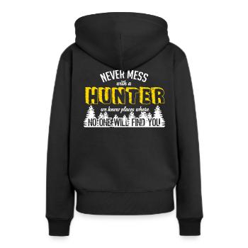Chasse chasse chasseur de cerf chasseur - Sweat à capuche Premium bio Femme - noir - Dos - Julia (174cm)
