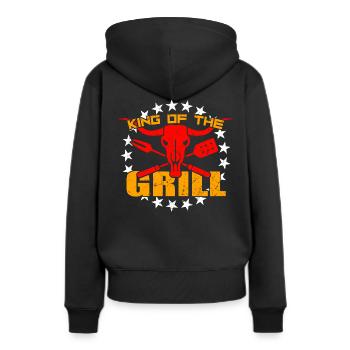 Barbecue King Grillmeister Barbecue Couverts Pinces À Barbecue - Sweat à capuche Premium bio Femme - noir - Dos - Julia (174cm)