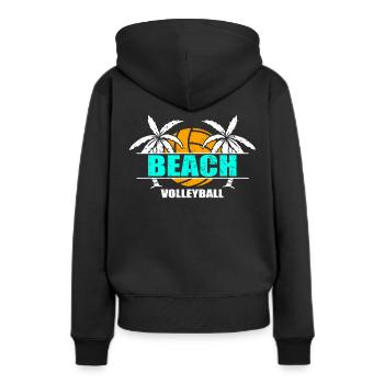 Beach volley ball beach volley vacances - Sweat à capuche Premium bio Femme - noir - Dos - Julia (174cm)
