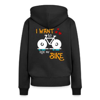 Vélo Vélo Vélo Vélo Vélo - Sweat à capuche Premium bio Femme - noir - Dos - Julia (174cm)