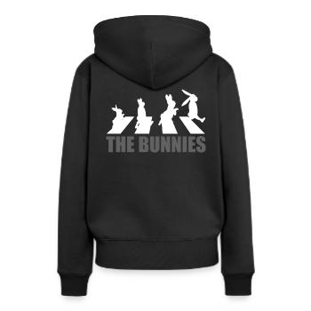 Les lapins lapin lapin lapin amour - Sweat à capuche Premium bio Femme - noir - Dos - Julia (174cm)
