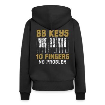 Klavier Piano Pianist Musikschule Musikinstrument - Frauen Premium Bio Hoodie - Schwarz - Hinten - Julia (174cm)