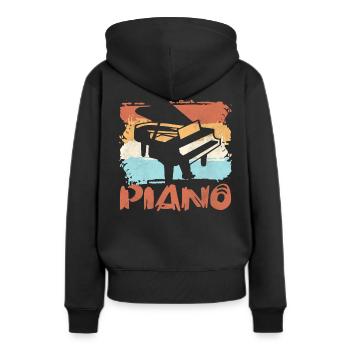 Piano Pianist Klavier Musikschule Musiker - Frauen Premium Bio Hoodie - Schwarz - Hinten - Julia (174cm)