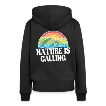 amoureux de la nature - Sweat à capuche Premium bio Femme - noir - Dos - Julia (174cm)