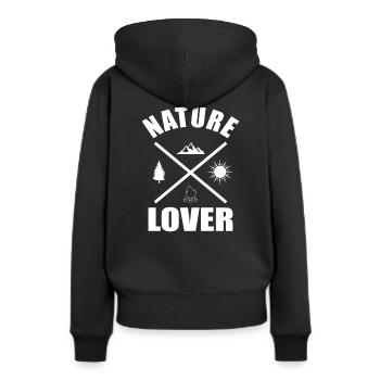 Amoureux de la nature - Sweat à capuche Premium bio Femme - noir - Dos - Julia (174cm)