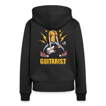 Guitariste guitares musiciens RocknRoll Rock Musique - Sweat à capuche Premium bio Femme - noir - Dos - Julia (174cm)