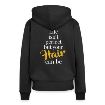 Coiffeur coiffeur coiffeur coiffeur - Sweat à capuche Premium bio Femme - noir - Dos - Julia (174cm)