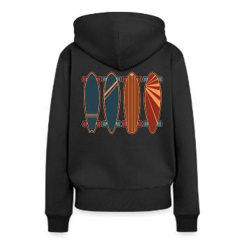 longboard - Sweat à capuche Premium bio Femme - noir - Dos - Julia (174cm)