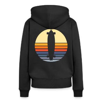 Longboard Longboarding Longboarder Skate - Sweat à capuche Premium bio Femme - noir - Dos - Julia (174cm)