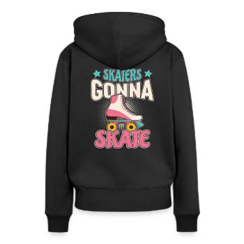 Inline Skates Inliner Roller Skater Girl Skate - Frauen Premium Bio Hoodie - Schwarz - Hinten - Julia (174cm)