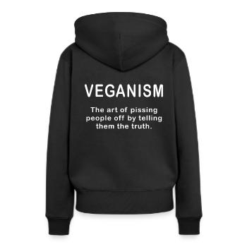 Végétalisme Vegan Vegan Vegan Définition - Sweat à capuche Premium bio Femme - noir - Dos - Julia (174cm)