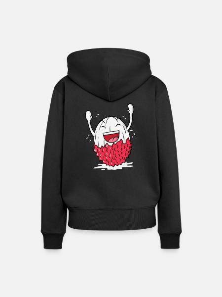 Litschi Lychee - Frauen Premium Bio Hoodie - Schwarz