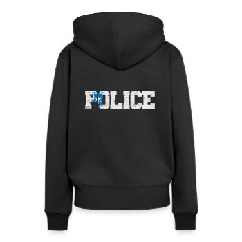 Police de police - Sweat à capuche Premium bio Femme - noir - Dos - Julia (174cm)