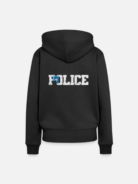 Polizeimarke Police - Frauen Premium Bio Hoodie - Schwarz