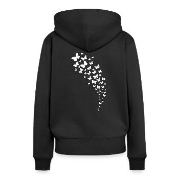 beau essaim papillon - Sweat à capuche Premium bio Femme - noir - Dos - Julia (174cm)