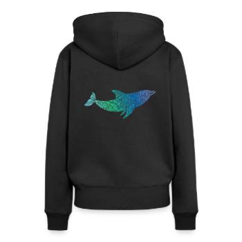 Déflin avec un mammifère dans l’eau - Sweat à capuche Premium bio Femme - noir - Dos - Julia (174cm)