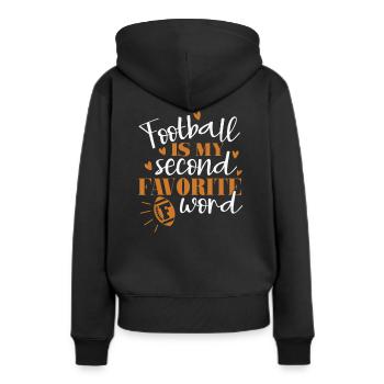 Le football est mon deuxième mot F préféré - Sweat à capuche Premium bio Femme - noir - Dos - Julia (174cm)
